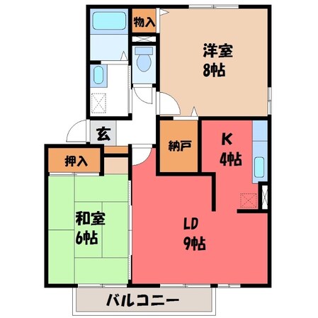 宇都宮駅 バス20分  駒生運動公園下車：停歩10分 2階の物件間取画像